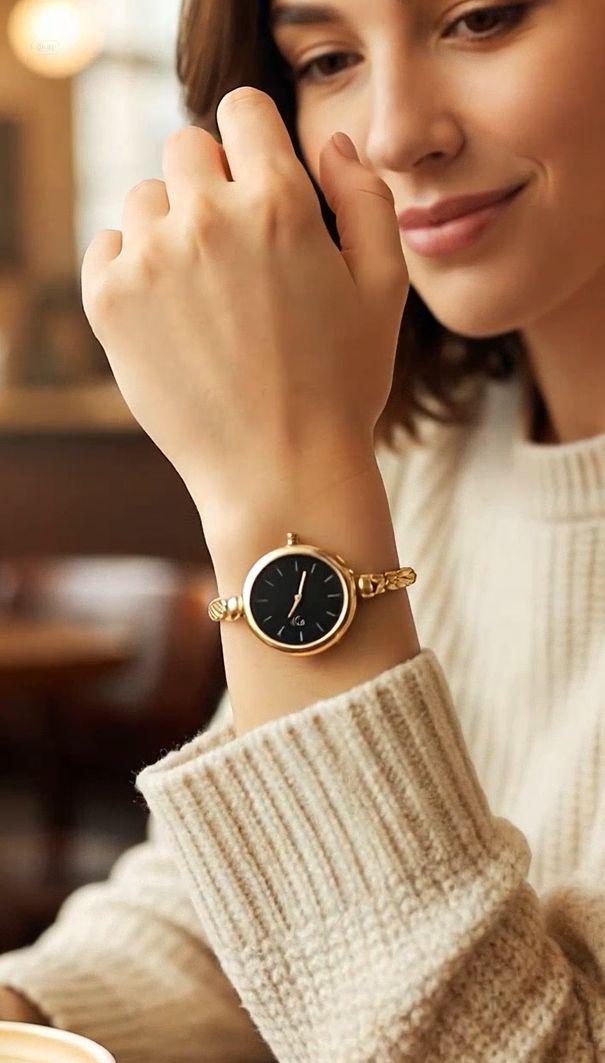 Women's Gold Bangle Watch | Small Vintage-Style Bracelet Wristwatch