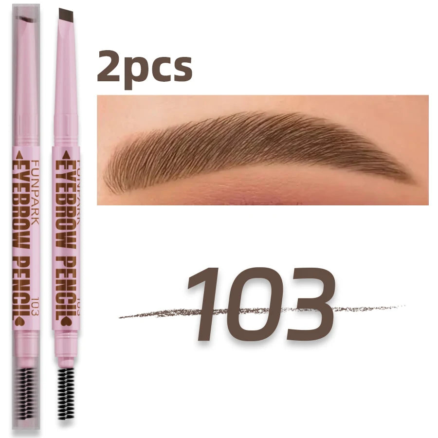 2-in-1 Precision Brow Sculptor | Waterproof "Tattoo Effect" Pencil & Professional Spiral Brush