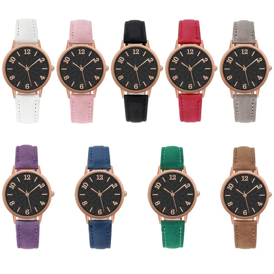 Women's Quartz Watch | Casual Ladies' Watch with Frosted Leather Strap