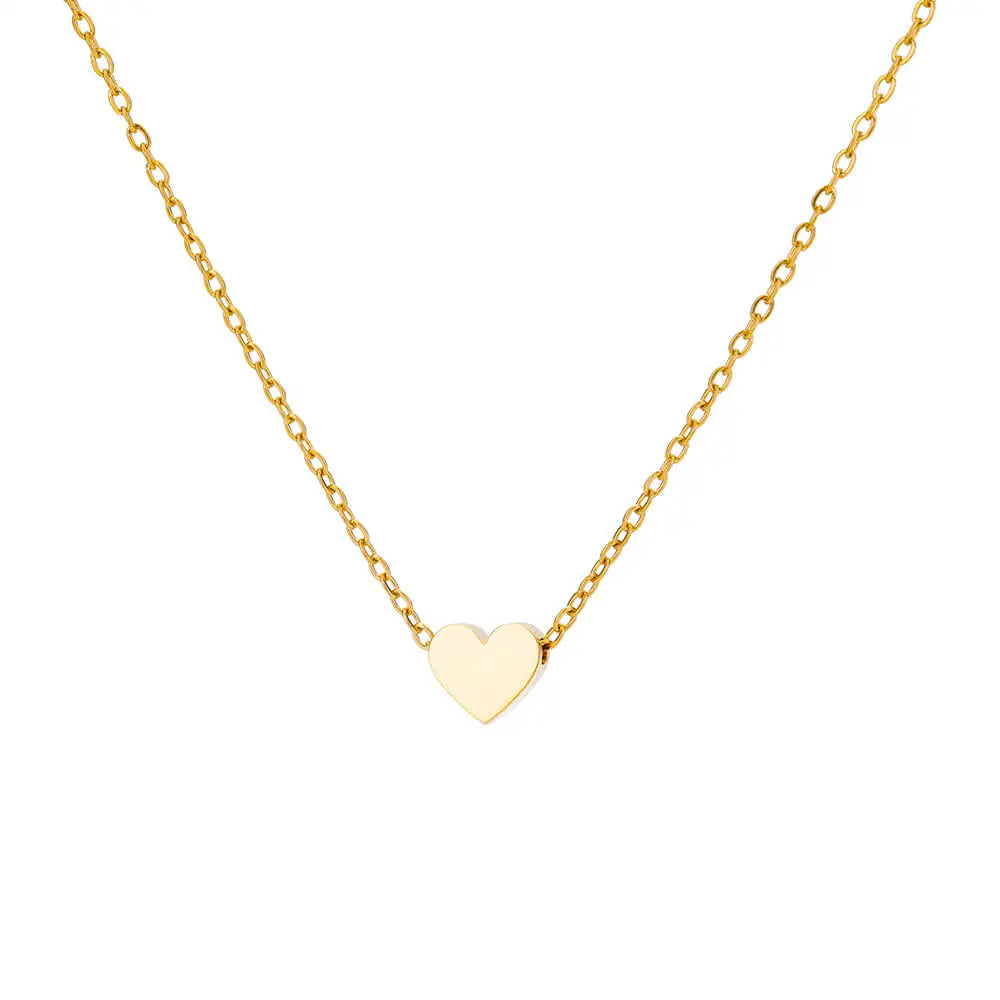 Modern Love Heart Pendant Necklace | Waterproof 316L Stainless Steel with Lip Chain