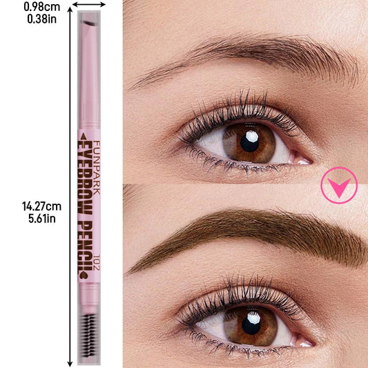2-in-1 Precision Brow Sculptor | Waterproof "Tattoo Effect" Pencil & Professional Spiral Brush