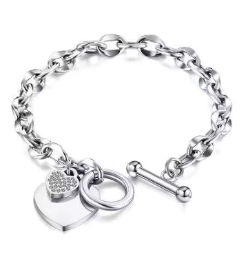 Heart, Star & Pearl Charm Bracelet | Copper & Zinc Alloy, 15g, Secure Lock Closure