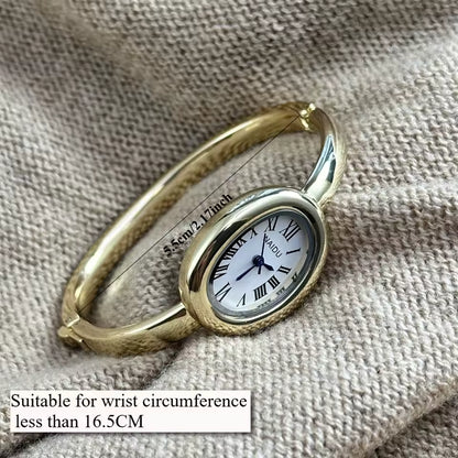 Gold-Tone Roman Numeral Bangle Watch | Minimalist Ladies' Timepiece