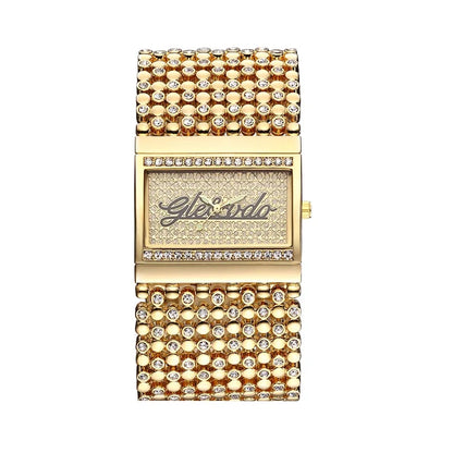 Wide Cuff Bangle Watch | Stainless Steel, 3.6x3.2cm Square Dial, 3.5-4cm Band, Hardlex, 3Bar