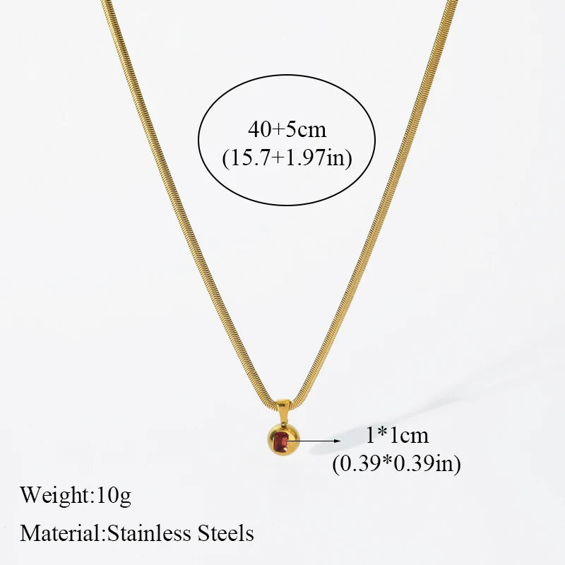 Solid Sphere Minimalist Necklace | Waterproof 316L Stainless Steel Gold Bead Link Chain