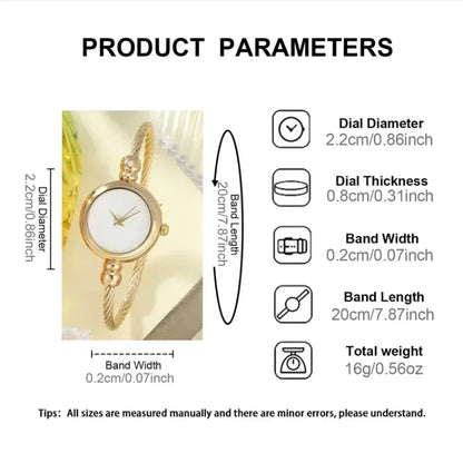Women's Gold Bangle Watch | Small Vintage-Style Bracelet Wristwatch