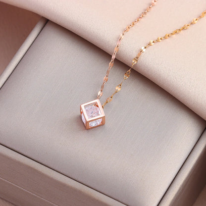 Heart Pendant Necklace | Waterproof 316L Stainless Steel Gold Clavicle Chain, 40cm+5cm