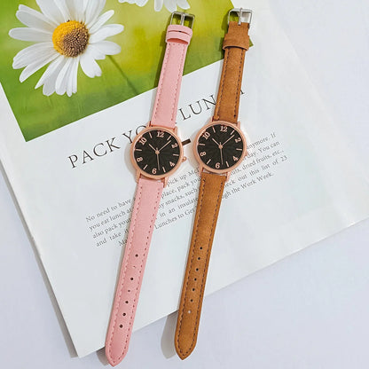 Women's Quartz Watch | Casual Ladies' Watch with Frosted Leather Strap