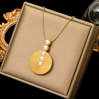 2-Layer Tiger Stripe Pendant Necklace | Waterproof 316L Stainless Steel, Round & Square Pendants