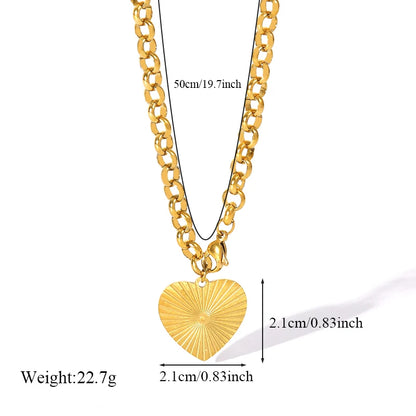 2-Layer Tiger Stripe Pendant Necklace | Waterproof 316L Stainless Steel, Round & Square Pendants