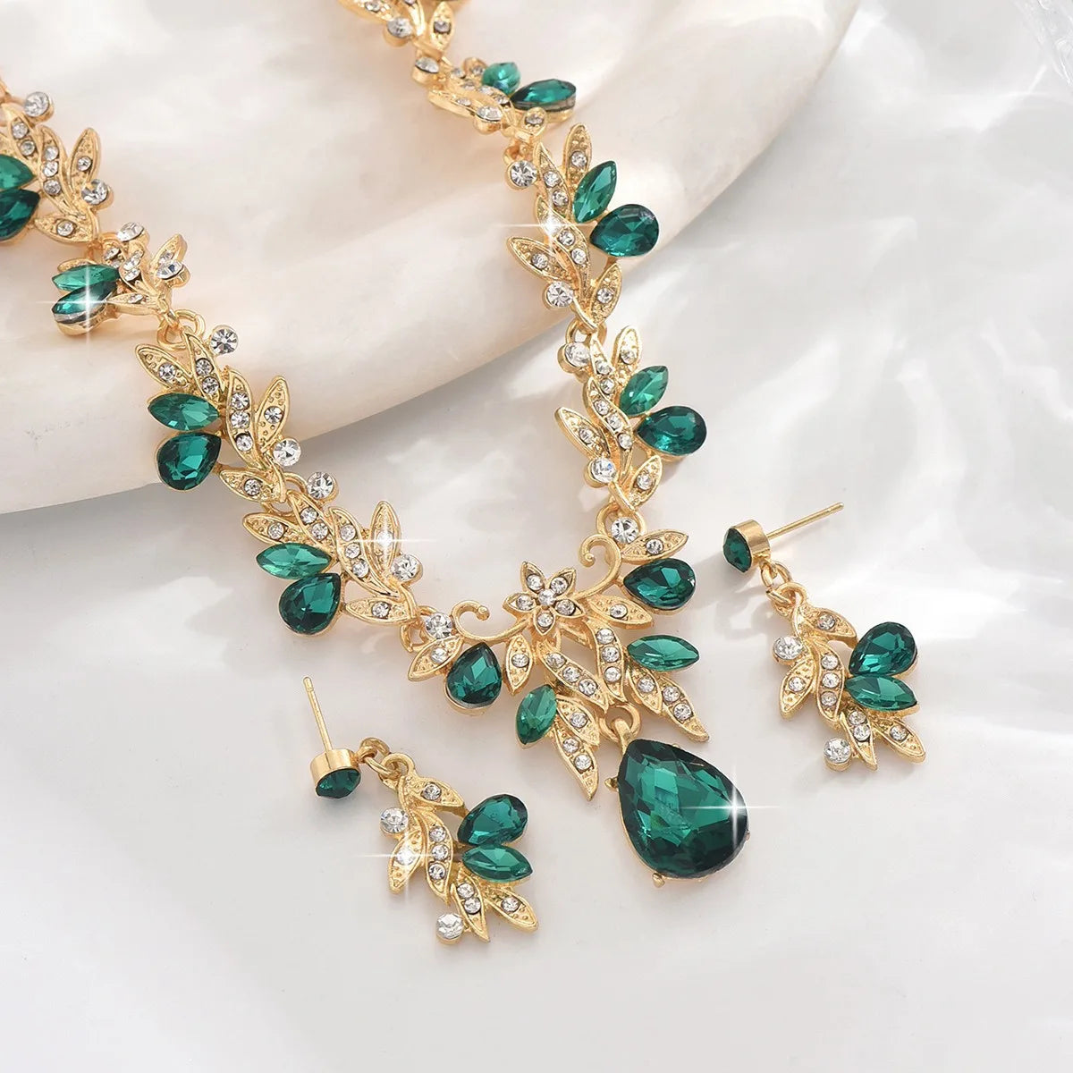 3pcs Waterdrop Choker Necklace & Earring Set for Women | Crystal Collar for Prom, Bridal & Wedding
