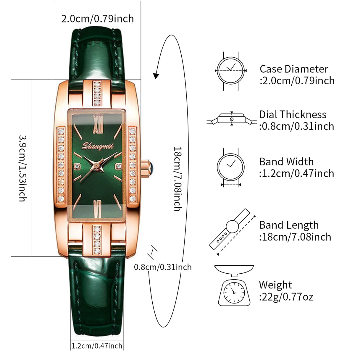 2-Piece Rectangle Watch Set | Women's Minimalist Leather Band Quartz Wristwatches