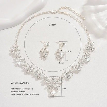 3pcs Waterdrop Choker Necklace & Earring Set for Women | Crystal Collar for Prom, Bridal & Wedding