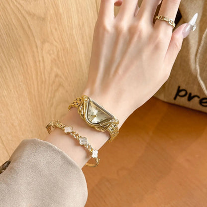 Asymmetric Micro-Dial Bracelet Watch | 20mm Roman Numeral Stainless Steel Timepiece