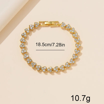 6-Piece Roman Numeral Watch & Jewellery Set | Rhinestone Watch, Necklace, Bracelets, Ring & Earrings