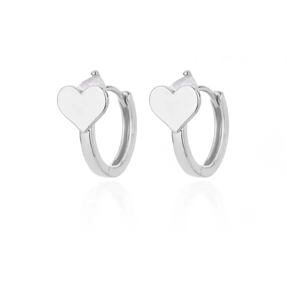 Hollow Zircon Heart Studs | Waterproof Gold Stainless Steel Screw-Back Earrings