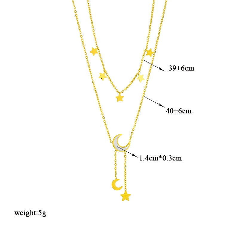 Heart Eye & Butterfly Multi-Motif Necklace | Waterproof 316L Stainless Steel Gold Link Chain