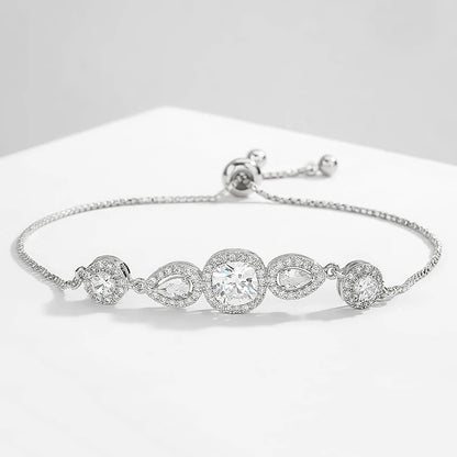 3-Piece Geometric Gold Cuff Bangle Set | AAA+ Cubic Zirconia Prong Setting, Adjustable, Unisex