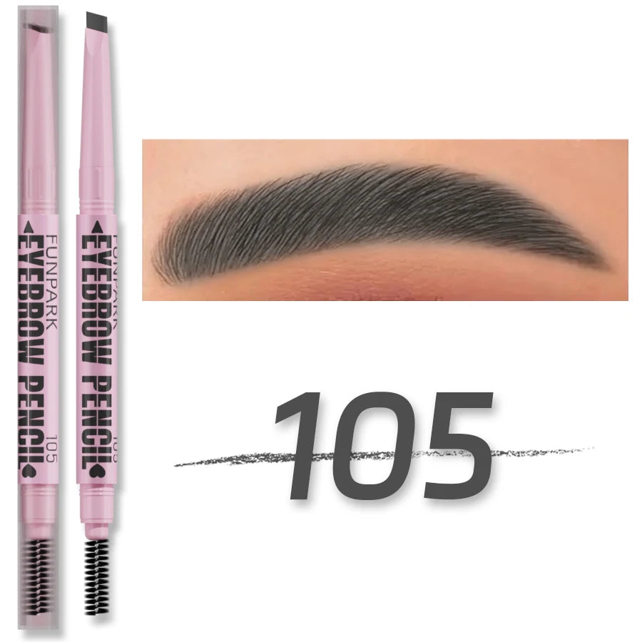 2-in-1 Precision Brow Sculptor | Waterproof "Tattoo Effect" Pencil & Professional Spiral Brush