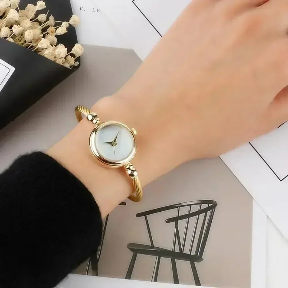 Women's Gold Bangle Watch | Small Vintage-Style Bracelet Wristwatch