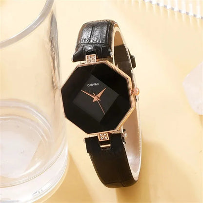 5-Piece Rhinestone Watch & Jewellery Set | Women's Quartz Watch with Necklace, Ring & Earrings