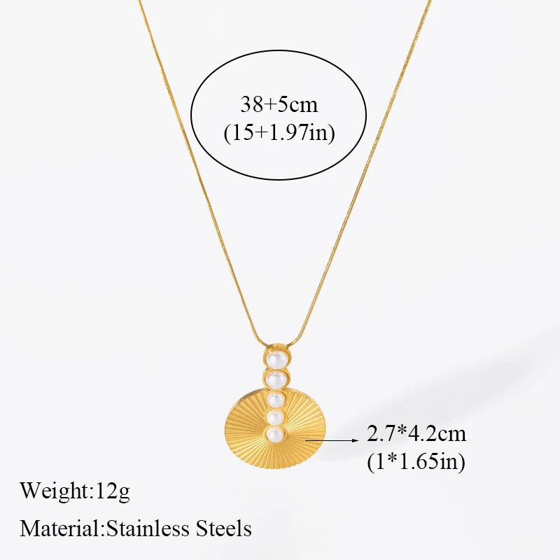 2-Layer Tiger Stripe Pendant Necklace | Waterproof 316L Stainless Steel, Round & Square Pendants
