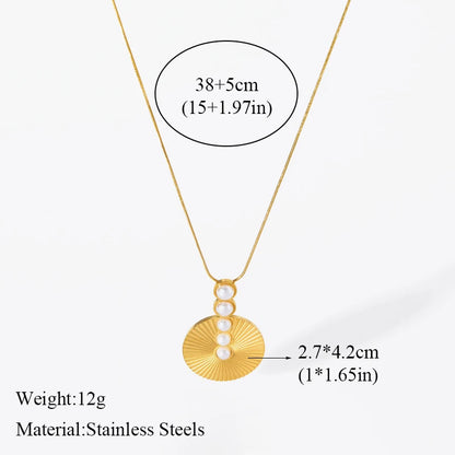 2-Layer Tiger Stripe Pendant Necklace | Waterproof 316L Stainless Steel, Round & Square Pendants
