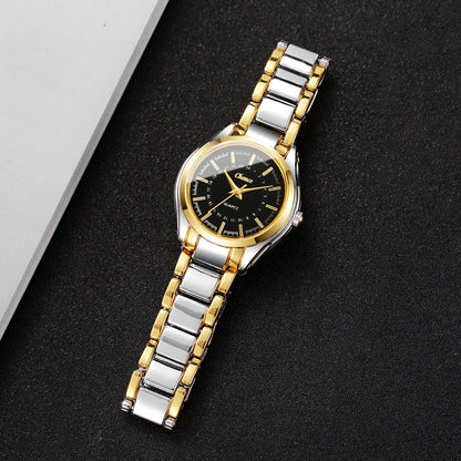 Dainty Small Dial 4-Piece Watch & Stackable Bracelet Set | Gold-Tone Quartz Wristwatch