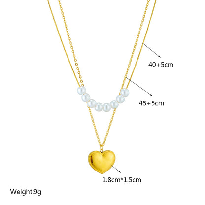 Heart Eye & Butterfly Multi-Motif Necklace | Waterproof 316L Stainless Steel Gold Link Chain