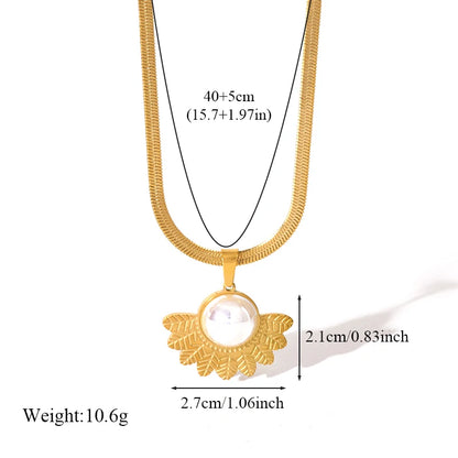 2-Layer Tiger Stripe Pendant Necklace | Waterproof 316L Stainless Steel, Round & Square Pendants