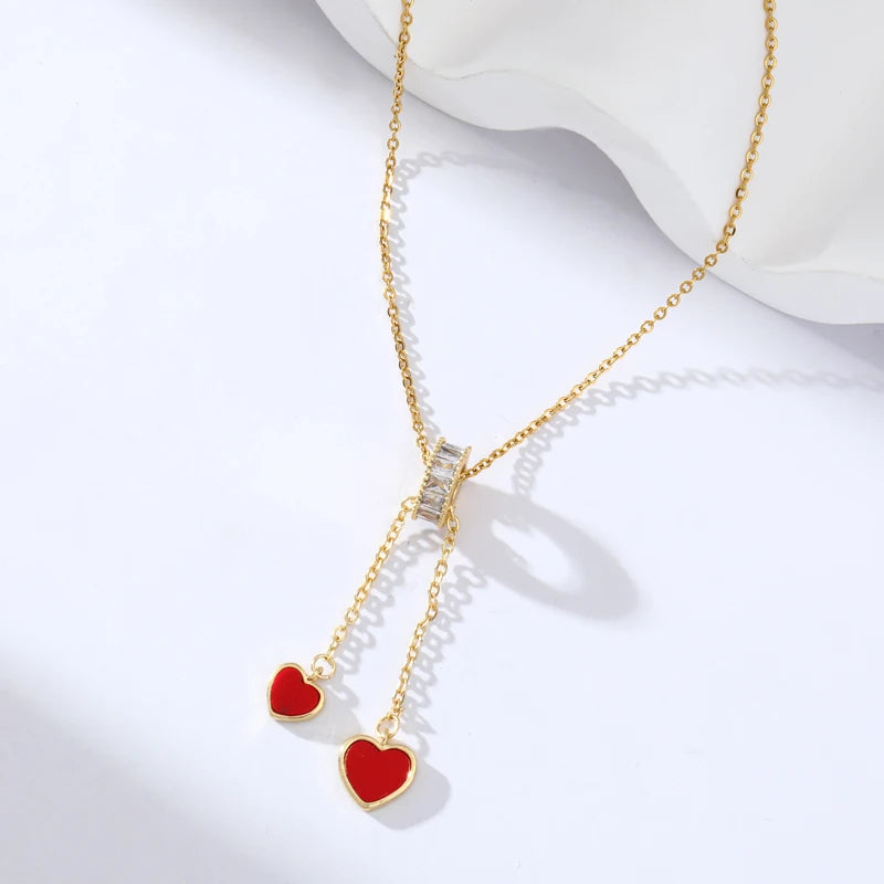 Minimalist Love Heart Pendant | Waterproof 316L Stainless Steel Adjustable Gold Necklace