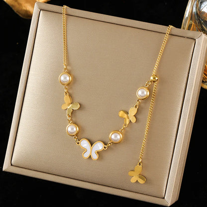 Sparkling Zircon Heart Pendant | Waterproof 316L Stainless Steel Clavicle Necklace