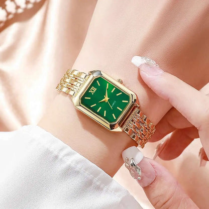 Vintage Rectangle Minimalist Watch | Elegant "Old Money" Gold-Tone Wristwatch