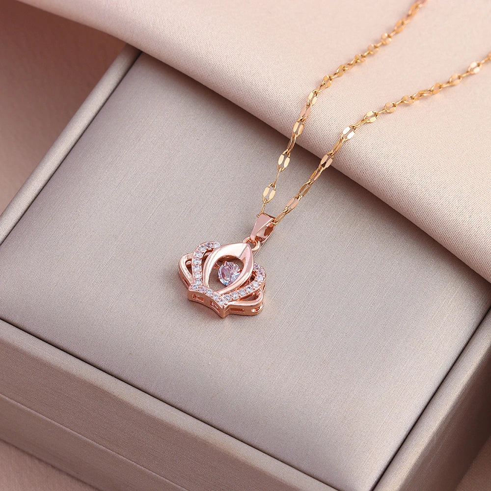 Romantic "Beating Heart" Pendant | Waterproof 316L Stainless Steel Gold Clavicle Chain