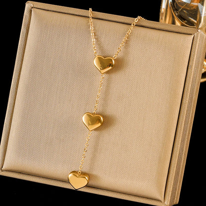 Minimalist Love Heart Pendant | Waterproof 316L Stainless Steel Adjustable Gold Necklace