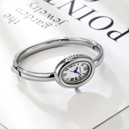Gold-Tone Roman Numeral Bangle Watch | Minimalist Ladies' Timepiece