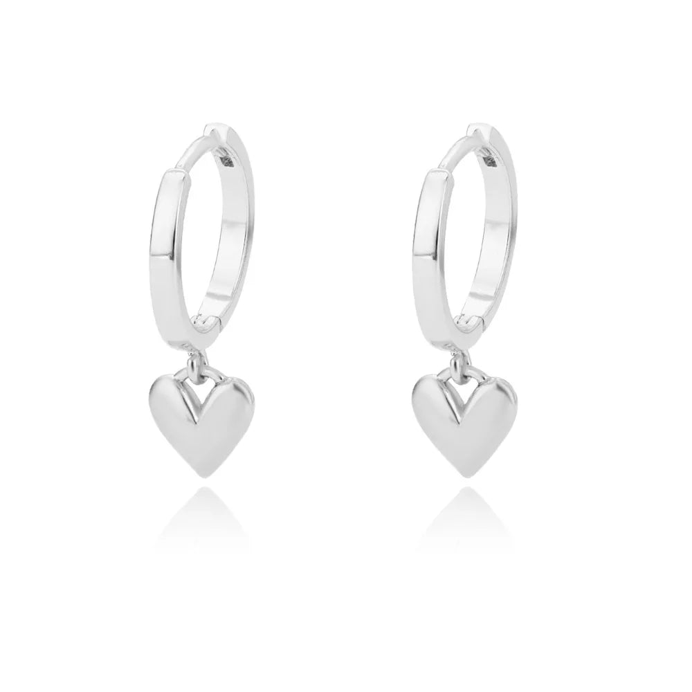 Hollow Zircon Heart Studs | Waterproof Gold Stainless Steel Screw-Back Earrings