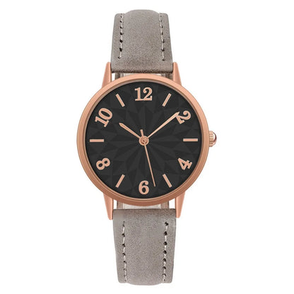 Women's Quartz Watch | Casual Ladies' Watch with Frosted Leather Strap