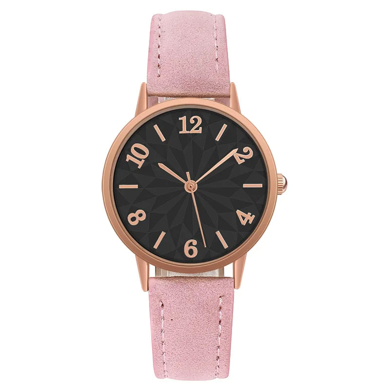 Women's Quartz Watch | Casual Ladies' Watch with Frosted Leather Strap