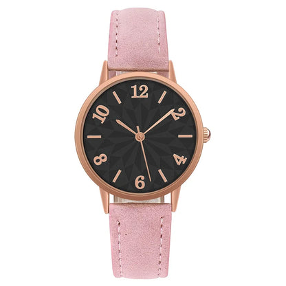 Women's Quartz Watch | Casual Ladies' Watch with Frosted Leather Strap