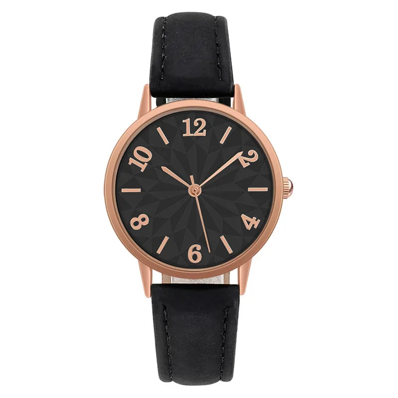 Women's Quartz Watch | Casual Ladies' Watch with Frosted Leather Strap