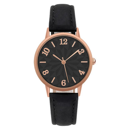 Women's Quartz Watch | Casual Ladies' Watch with Frosted Leather Strap
