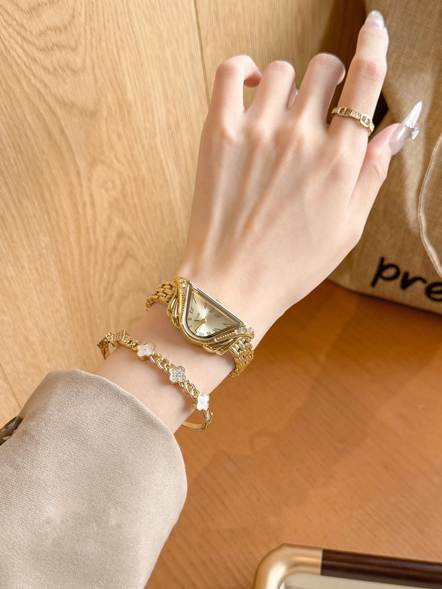 Asymmetric Micro-Dial Bracelet Watch | 20mm Roman Numeral Stainless Steel Timepiece