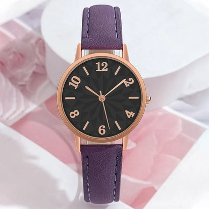 Women's Quartz Watch | Casual Ladies' Watch with Frosted Leather Strap