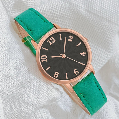 Women's Quartz Watch | Casual Ladies' Watch with Frosted Leather Strap