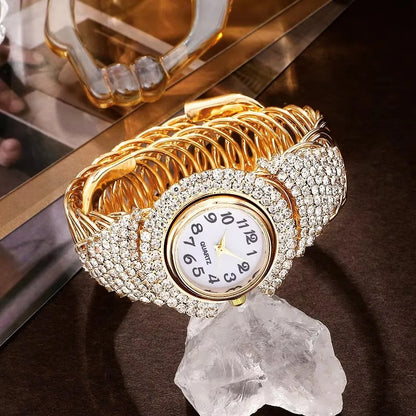 Roman Numeral Bracelet Watch | Crystal-Inlaid Stainless Steel Timepiece
