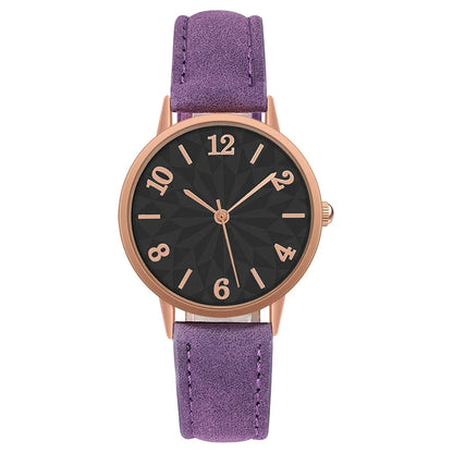 Women's Quartz Watch | Casual Ladies' Watch with Frosted Leather Strap