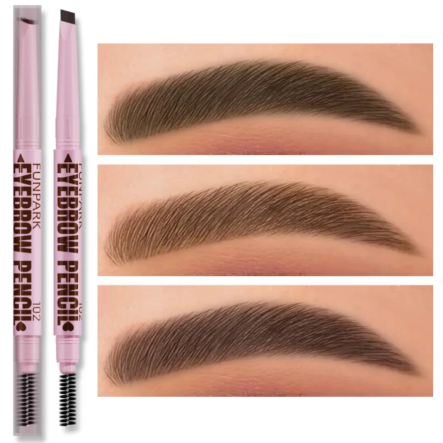 2-in-1 Precision Brow Sculptor | Waterproof "Tattoo Effect" Pencil & Professional Spiral Brush