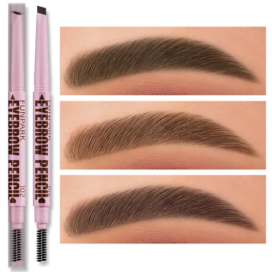 2-in-1 Precision Brow Sculptor | Waterproof "Tattoo Effect" Pencil & Professional Spiral Brush