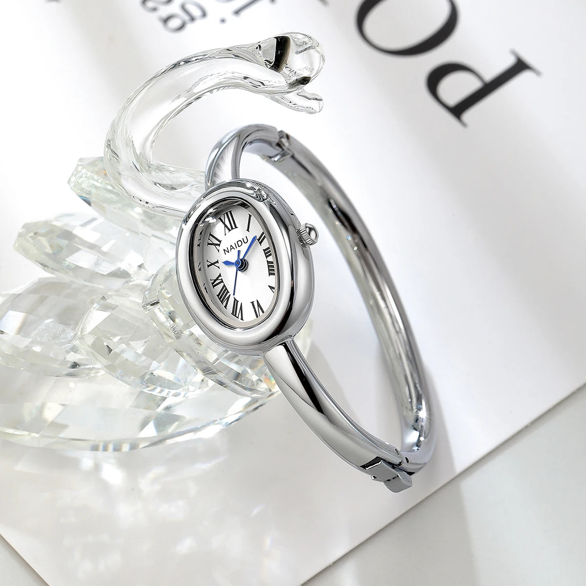 Gold-Tone Roman Numeral Bangle Watch | Minimalist Ladies' Timepiece